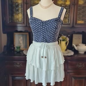 F21 Mint Tiered Mini Skirt size XSmall
